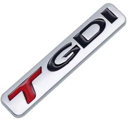 JKIOHG Auto Autocollant de Voiture pour T GDI GDI, 3D Avant Arrière et Carrosserie Logo Emblème Insigne Badge Décoration Accessoires,B-Asian Silver