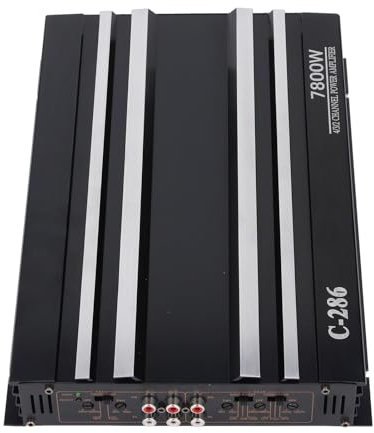 Car Stereo Amplifier, Car Audio Amplifier 7800W 4 Channels Class AB Pure Bass Power Amp for DC 12V Truck Boat UTV Motorcycle