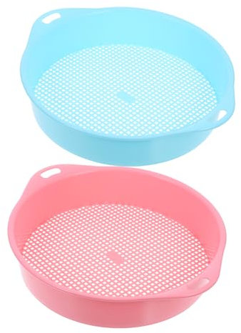 FONDOTIN 2pcs Multi-use Soil Mesh Sieves Plastic Soil Sifter Garden Sand Pit Tool Rocks Sifter Manual Strainer Gardening