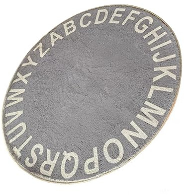 Toyvian Runder Alphabet-spielteppich für Junge Mädchen Babyteppich aus Baumwolle Krabbelteppich für Junge Mädchen Kinderzimmerteppich Fußmatte für Kinderzimmer