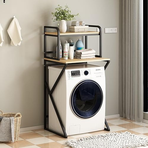Piano 3 Lavatrice Scaffale,Tamburo Lavastoviglie Ripiano Di Stoccaggio,Mobile Sopra Lavatrice,Colonna Lavatrice Asciugatrice,Per Bagno, Lavanderia(Black/brown,150cm/59.5in)