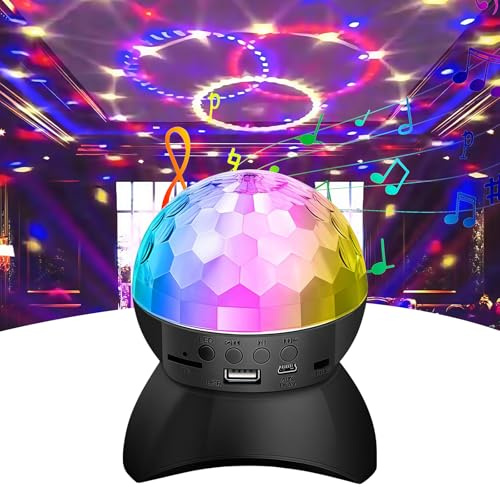 Sporgo Discokugel Bluetooth Lautsprechern: RGB Discolicht Partylicht LED Disco Party Lichter, Bühnenbeleuchtung Effektlicht, USB Aufladung LED Party Lampe, für Party DJ, Bar, Karaoke und Weihnachten