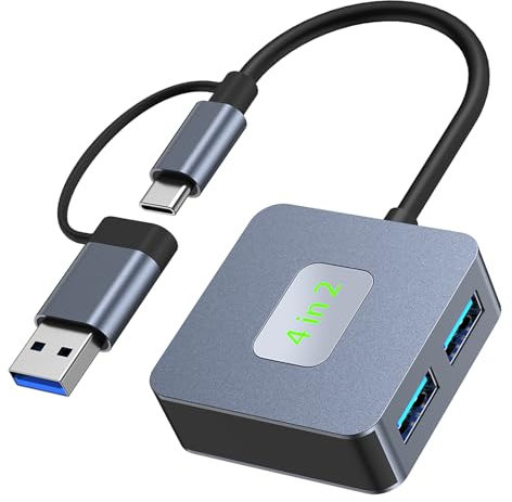 SEAYACK 10Gbps USB C+USB A 4 Puertos USB 3.2 Adaptador Puerto Carga Velocidad USB C Cable Divisor Múltiples Múltiples