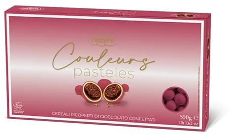 Confetti COULEURS PASTELES Malva 500 grammi - Cereali ricoperti di cioccolato bianco e cioccolato al latte confettati