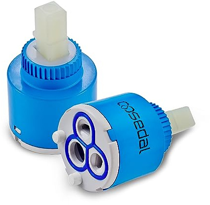 SEDAL Mixer Tap Cartridge 35 mm, 1 Piece, Replacement Kitchen Tap Cartridge | Ceramic Disc Valve with Cartridge Base for Single Handle Kitchen/Bathroom/Basin/Shower Faucet, Kitchen Mixer Tap Cartridge
