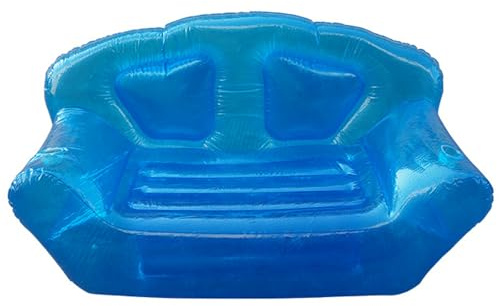 Unikicool Transparenter aufblasbarer Doppel-Sofa-Stuhl,Transparentes aufblasbares Sofa,Transparentes Aufblasbare Lazy Sofa Sessel,Rückenstütze,für drinnen Schlafzimmer Balkon Outdoor Garten Pool