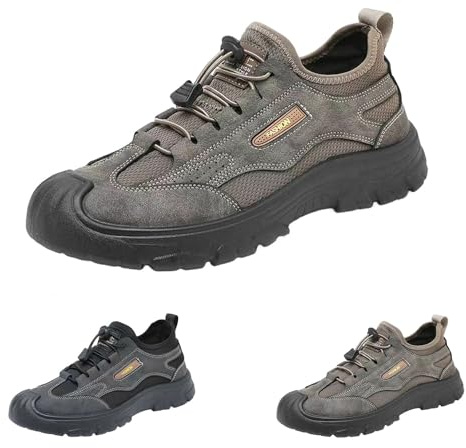 Slip in skor herr breda, ortopediska skor herr sneakers fritidsskor utan skosnören sport trekkingskor löpning sko lätta herrskor casual sportskor sportiga sneakers, kaffe, 39 EU