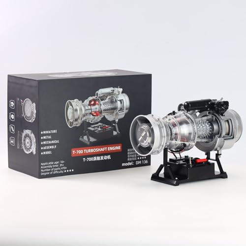 DM136 1/4 Turbowellenmotor, Elektrisch Simuliertes Metal Turboshaft Engine Model Kit Für Militärhubschrauber, Geschenk Für Wissenschafts- Und Technikbegeisterte (470+ Teile)