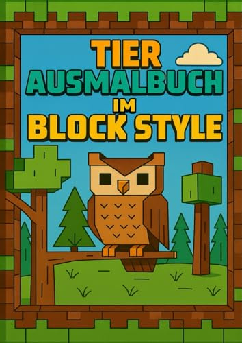 Tier Ausmalbuch im Block Style