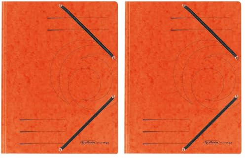Herlitz Eckspannmappe Quality, A4, Karton, orange (Packung mit 2)