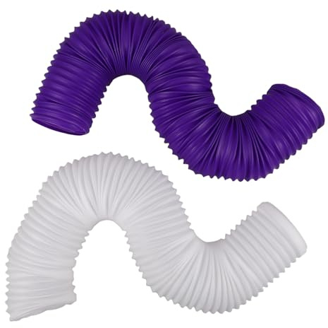 TOYANDONA Tunnel Interactif pour Petits Animaux Pliable et Extensible en Plastique, Grand Format Blanc et Violet, Lot de 2 Pièces, Espace de Jeu Modulable pour Hamsters, Cobayes
