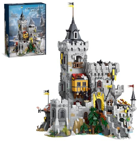 Mocbuiie 3 in 1 Raven King's Castle Klemmbausteine Burg 4961 Teile | Mittelalter Schloss Bauset, Medieval Wikinger Modular Buildings für Erwachsene, Kompatibel mit Barweer BWR009