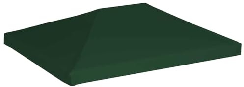 Mokuyary Toile supérieure de belvédère 310 g/m² 4 x 3 m Vert, Toit de Remplacement (Cadre de chapiteau n'est Pas Inclus) pour Tonnelle, Gazebo, Tente