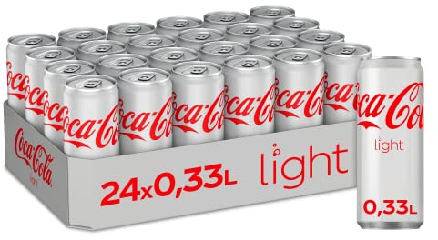 Coca-Cola Light, koffeinhaltiger Softdrink ohne Zucker, Dosen, 24 x 330 ml | mit originalem Coca-Cola-Geschmack - ohne Kalorien - erfrischendes Softgetränk