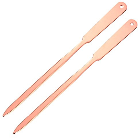 Outus 2 Pack Pink Letter Openers Gold Envelope Opener Slitter Stainless Steel Hand Letter Opener Knife Lightweight Slitter
