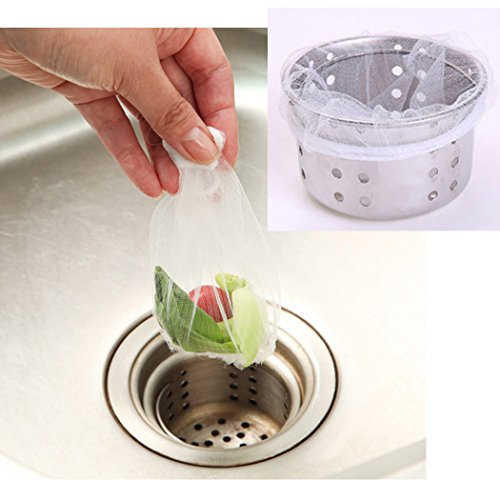 SIPLIV Disposable Sink Strainer Bag Mesh Sink Sewer Filter Bag Rubbish Bag Sink Filter Accessories for Kitchen or Bathroom Sink, 200 PCS