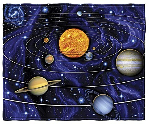 YISUMEI Decke 150x200 cm Kuscheldecken Sanft Flanell Weich Fleecedecke Bettüberwurf Sonnensystem