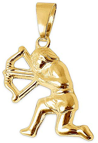 CLEVER SCHMUCK - Colgante de Signo Zodiacal Dorado para Mujer y Hombre, 15 mm, Ambos Lados, Forma de plástico, Brillante y Oro 333 de 8 Quilates