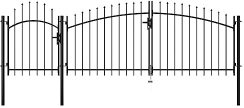 vidaXL Cancello per Giardino a Rete con Serratura e Maniglie Stabile Durevole Ingresso Porta Recinzione in Acciaio Zincato 1,75x4m Nero