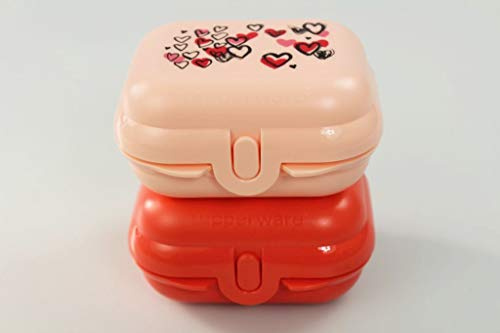Tupperware Mini-Twin to Go Valentinstag rot/rosè Größe 1 Brotdose Kindi (2) 35800