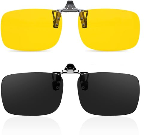 Goiteia 2er-Pack Polarisierte Flip-Up Clip-On Sonnenbrillen für Sehhilfen für Männer und Frauen