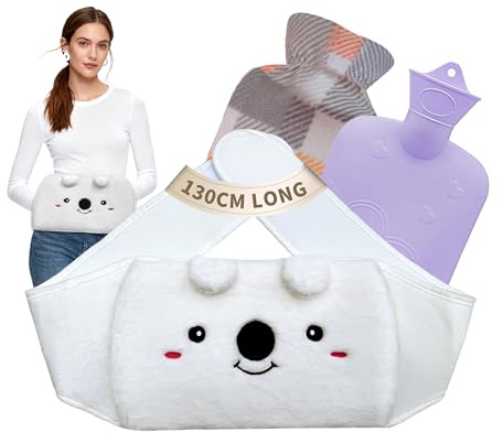 Wärmflaschen 1L, Wärmeflaschen aus Gummi mit Bezugmit mit Weichem,Heißwasserbeutel zur Schmerzlinderung für Hals, Rücken, Schulter und Beine Für Die Meisten Menschen (pink-heart)