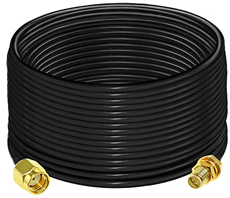 TUOLNK RP SMA Kabel RG58 49.2Ft (15M) RP SMA Buchse auf Stecker Verlängerungskabel 50 Ohm für RF Radio WiFi Antenne GPS Low Lost Antenne Koaxkabel