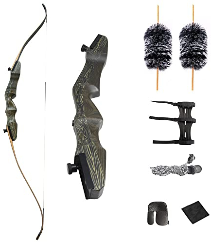 ZSHJGJR Recurvebogen Set Kinder 62 Zoll Recurvebogen Bogenschießen für Anfänger 18-34lbs Bogen Set mit Zubehör für Jugendliche Anfänger im Outdoor-Bogenschießen und Jagen (18lbs)