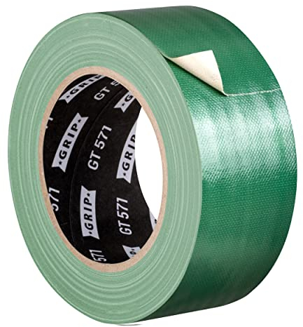 GRIP Eventbasics Cinta adhesiva de tela verde 50 mm x 25 m, GT 571, cinta de tela para marcar, reparar, unir y fijar