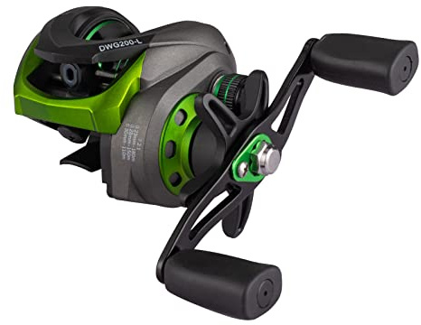 Diwa Mulinello da pesca Baitcaster con design aerodinamico e cinetico, 208 g doppia schermatura 10+1 BB - 8 magneti sistema frenante - 7,2: 1 mulinelli da pesca d'acqua dolce in acqua salata