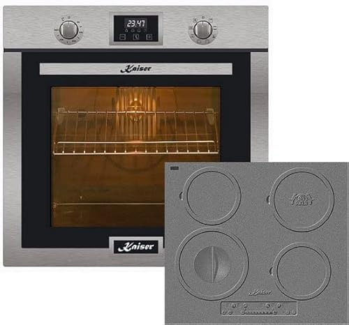 Kaiser Kit four EH 6323 + KCT 6705 I Cuisinière Autark, Four électrique, 10 fonctions, Fonction Pizza + Plaque de cuisson à induction 60 cm, Intégré, Design de la plaque de cuisson en fonte