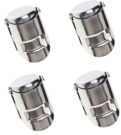Chabrias Ltd 4 Pack Champagne Stopper Stainless Steel Vacuum Sealed Wine & Sparkling Bottle Closure Sealer – Durable Reusable Silver