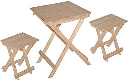 Froeschl Autozubehoer Klapptisch Holztisch Gartentisch Campingtisch Klapphocker klappbar aus Kiefer 7001235