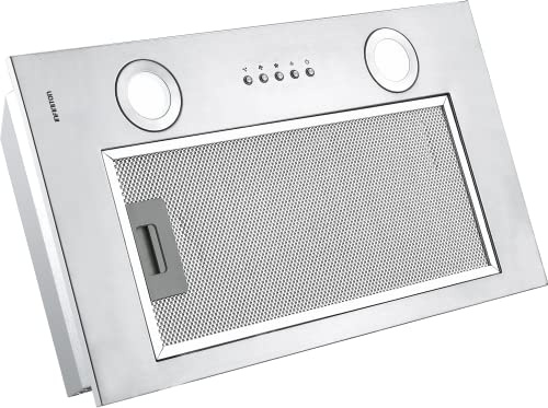 INFINITON CMPG-525 – Campana de grupo filtrante, Inox, 75W, 3 velocidades, 580m³/h de extracción, Filtro de aluminio 5 capas, 2 luces LED, Ancho 52cm, A+