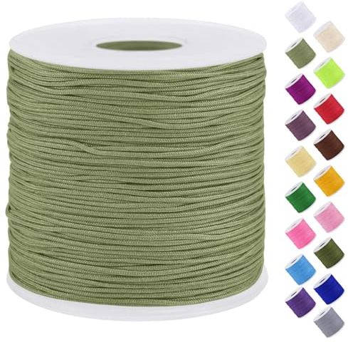 Uiopa Nylonschnur für Armbänder, 0,7mm x 120m Perlenschnur Schmuckband Makramee Garn Geflochten für Armbändern, Halsketten, Schmuck Herstellung, DIY Handwerk