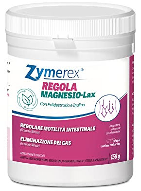 Zymerex MAGNESIO-LAX | Magnesio Lassativo | Contro Costipazione e Stitichezza | Migliora la Regolarità intestinale | Alto contenuto di fibre | Senza glutine e lattosio