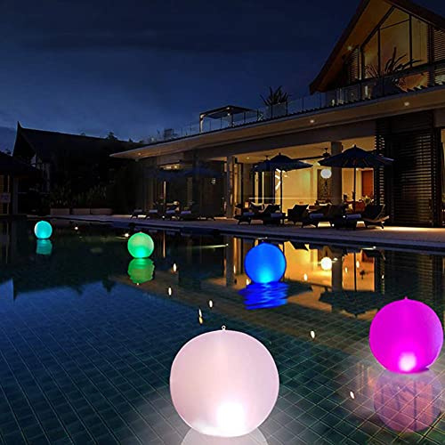 AVZYARDY Palloni da Spiaggia Pallone da Piscina da 40 cm con Luce a LED 16 Colori Pallone da Spiaggia Gonfiabile incandescente Pool Party Beach Giocattoli attività all'aperto