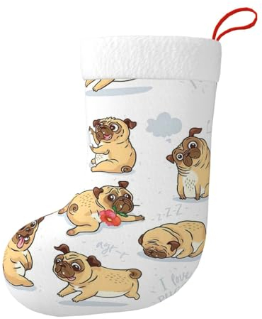 WURTON Weihnachtsstrumpf, lustiger Hund, Weihnachtsstrumpf für Party-Dekoration, Familienurlaub, hängende Strumpf