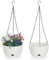 Relaxdays 2 cestas Almacenamiento M Pack 2 Macetas Colgantes con Depósito de Agua, 56x20,5 cm, Maceteros Interior y Exterior, Plástico, Blanco