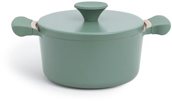 CREATE/POT STUDIO/Casserole en aluminium Ø20 cm avec revêtement céramique Vert Sauge/Antiadhésive, design rétro, compatible avec tous types de cuisinières, résistante et durable, sans PFOA