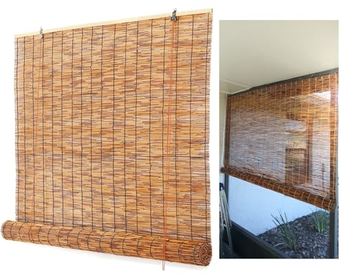 Bambus Rollo Outdoor Wetterfest Bambusrollo für Außen Jalousien Lichtfilter Bambus Raffrollo Schilf Vorhang 90x200cm 120x160cm 100x140cm Rollo Bambus für Balkon Garten ( Size : 110cm Breit x 180cm Hoc