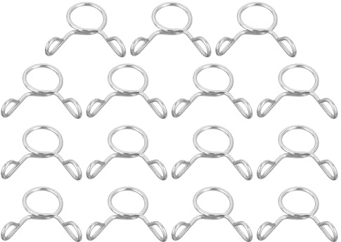 QUARKZMAN 15 Pcs Clips à Ressort pour Tuyau de Conduite de Carburant, 8mm Diamètre Intérieur Acier Inoxydable 304 Pinces à Ressort pour Tuyau d'Eau, pour Moto, Scooter, ATV