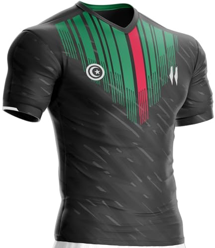UNITIF Trikot Palästina Palestine Fußball PL-146 Schwarz, Fussball, Herren, Tshirt, Flagge, Tuch Mikrofaser