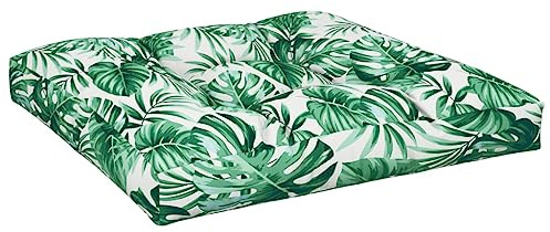 vidaXL Palettenkissen, Palettenpolster für Europaletten, Palettensofa Kissen Indoor Outdoor, Palettenauflage Sitzkissen, Blattmuster Stoff