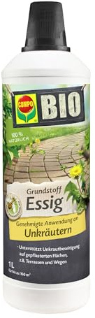 COMPO BIO Grundstoff Essig zur Unkrautbeseitigung, 1 L für 160 m² | Natürliche Unkrautbeseitigung auf Wegen und Terrassen, umweltfreundlich und sicher, einfache Anwendung