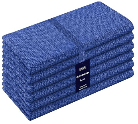 Cottoniva 6er-Set Stoffservietten - Für Familienessen, Feste, Partys & den täglichen Gebrauch - Weich Gemütlich Maschinenwaschbar 100% Baumwolle Servietten 50x50 cm Dunkel-Blau