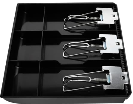 Operitacx Contanti in Acciaio Inossidabile e Plastica Clip Vassoio Per Contanti e Monete Per Registratore Di Cassa Supermercati e Uso Domestico