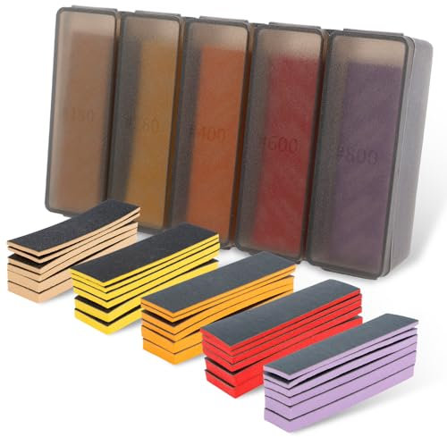 Lot de 30 éponges abrasives 72 × 20 × 2/3/5 mm Éponge abrasive bois 180-2500 Granularité Blocs de ponçage manuels pour métal poli, bois, mur, céramique (S01)