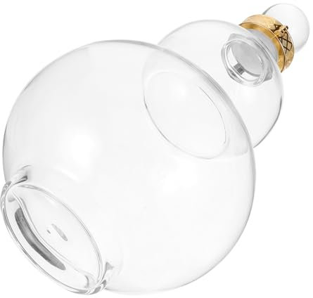FELTECHELECTR Botella De Vidrio Transparente Forma Calabaza Porrón para Vino Botella De Almacenamiento Vacía