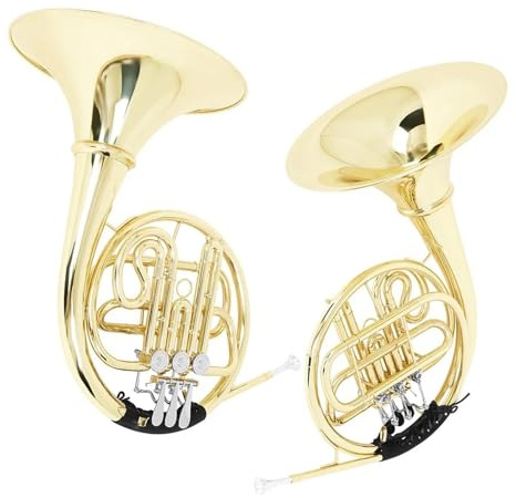 Waldhorn Musikinstrumente 3 Tasten Vergoldetes Waldhorn Bb Split Doppelreihiges Musikinstrument Mit Teilen